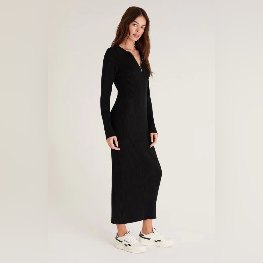 NWT Z Supply Runaway Zip Henley Black Dress (size small)